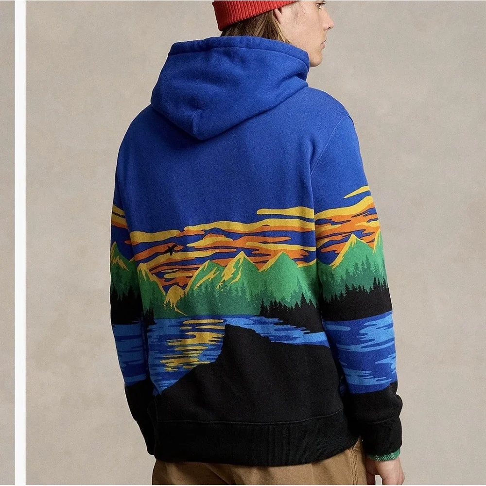 Polo Ralph Lauren Men's Sportsman Hoodie Wolf Expedition‎ Adventure MEDIUM NEW